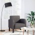 Sillón con reposabrazos gris 54 cm cuero