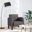 Sillón con reposabrazos gris 54 cm cuero sintética