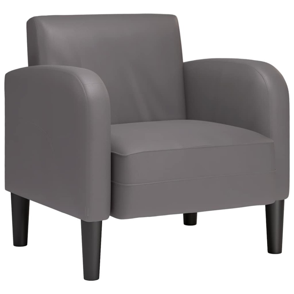 Sillón con reposabrazos gris 54 cm cuero