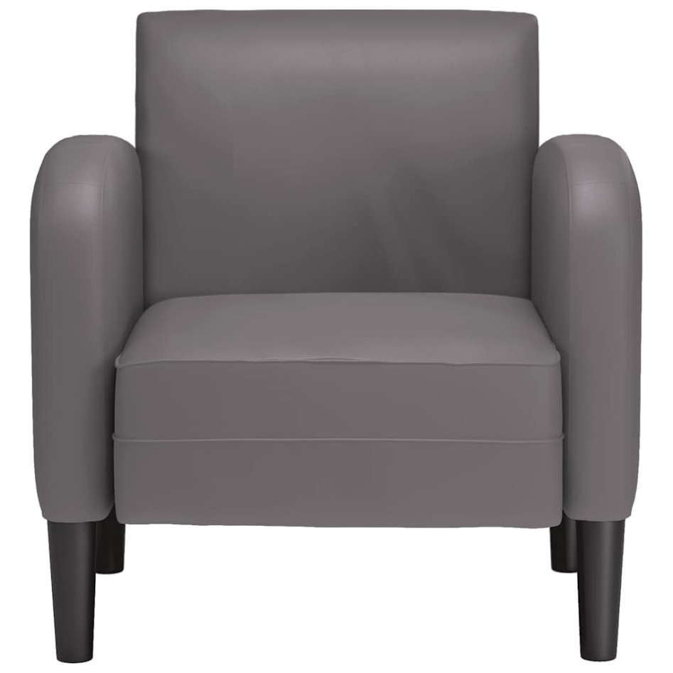 Sillón con reposabrazos gris 54 cm cuero