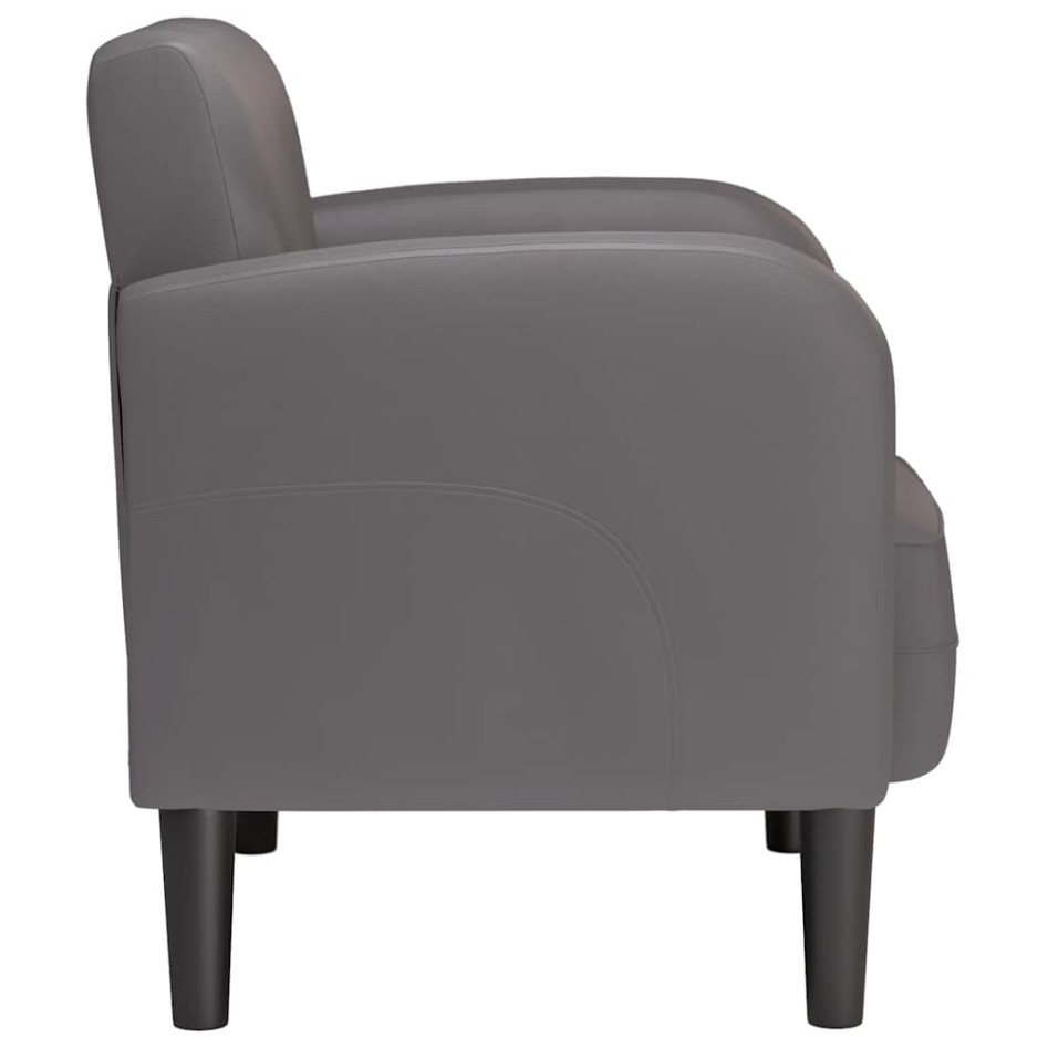 Sillón con reposabrazos gris 54 cm cuero