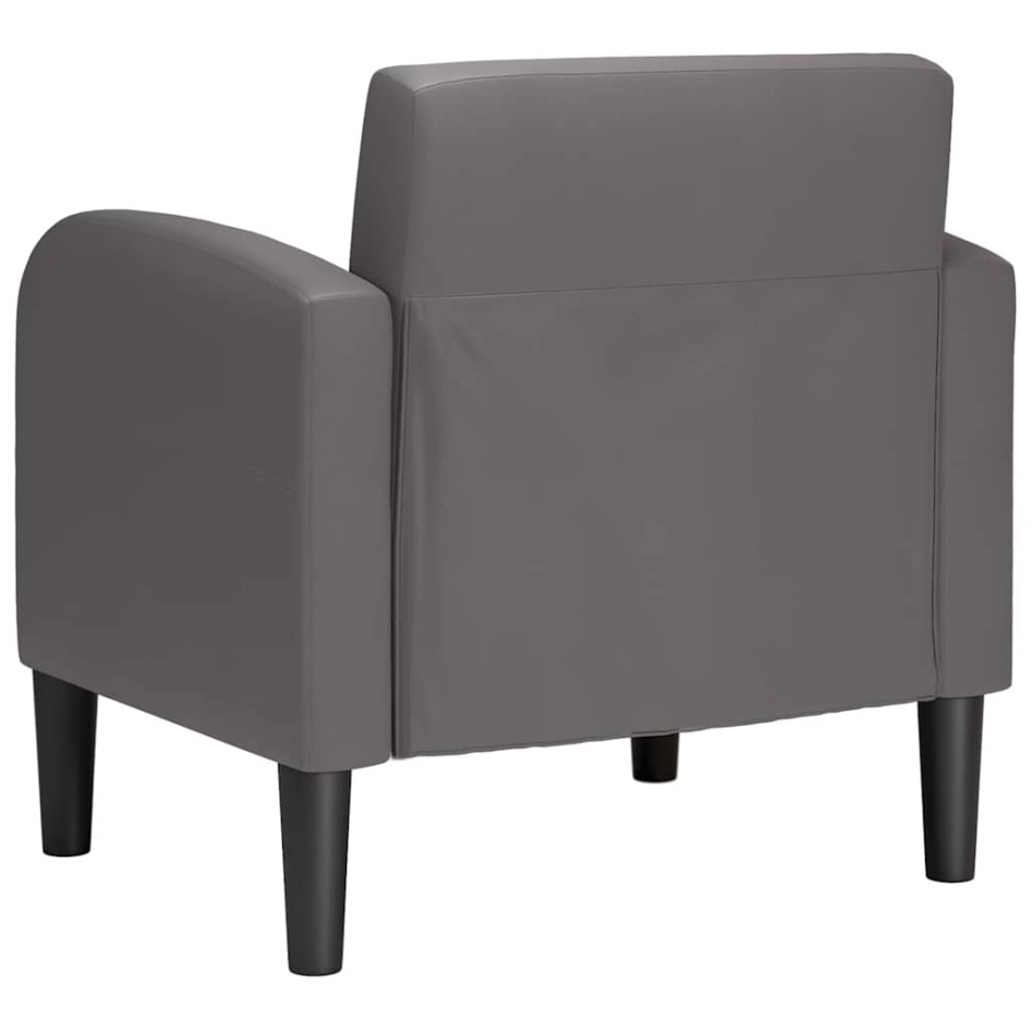 Sillón con reposabrazos gris 54 cm cuero