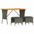 Set comedor de jardín 3 piezas con cojines ratán sintético