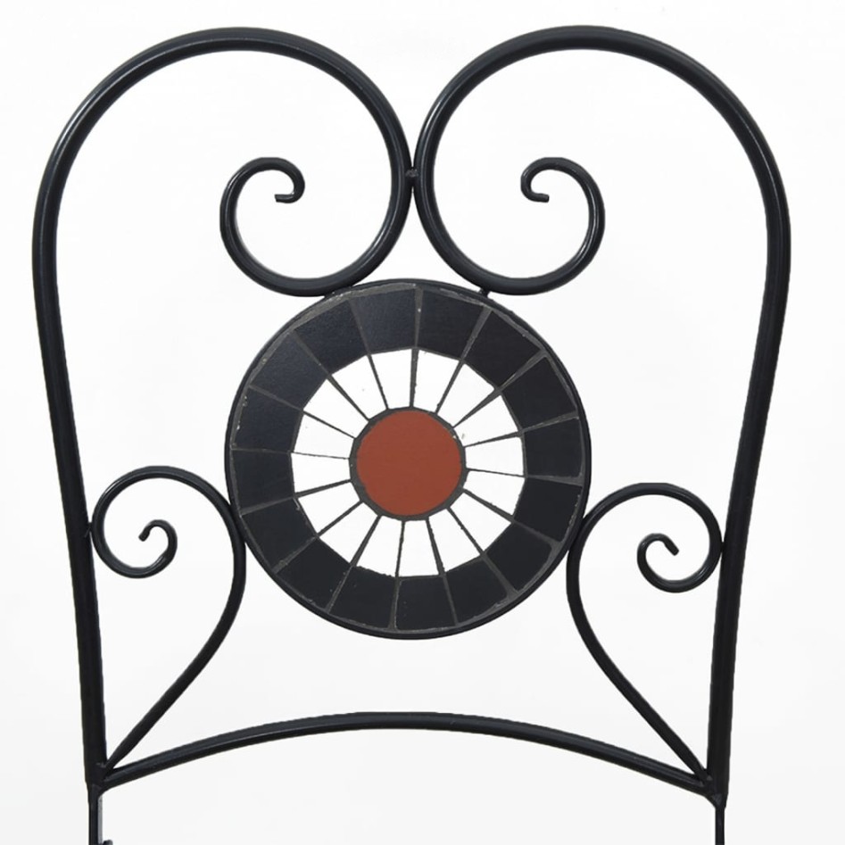 Sillas de bistró plegables 2 uds cerámica terracota y