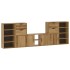 Muebles de TV 5 uds. con almacenaje ODDA madera maciza