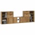 Muebles de TV 5 uds. con almacenaje ODDA madera maciza