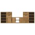Muebles de TV 5 uds. con almacenaje ODDA madera maciza