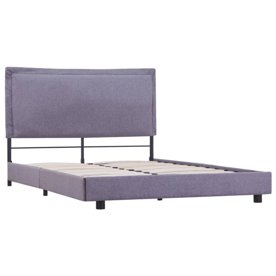 Estructura de cama sin colchón de tela gris claro 135x190