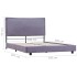 Estructura de cama sin colchón de tela gris claro 135x190