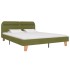 Estructura de cama con LED sin colchón Tela verde 150x200