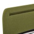 Estructura de cama con LED sin colchón Tela verde 150x200