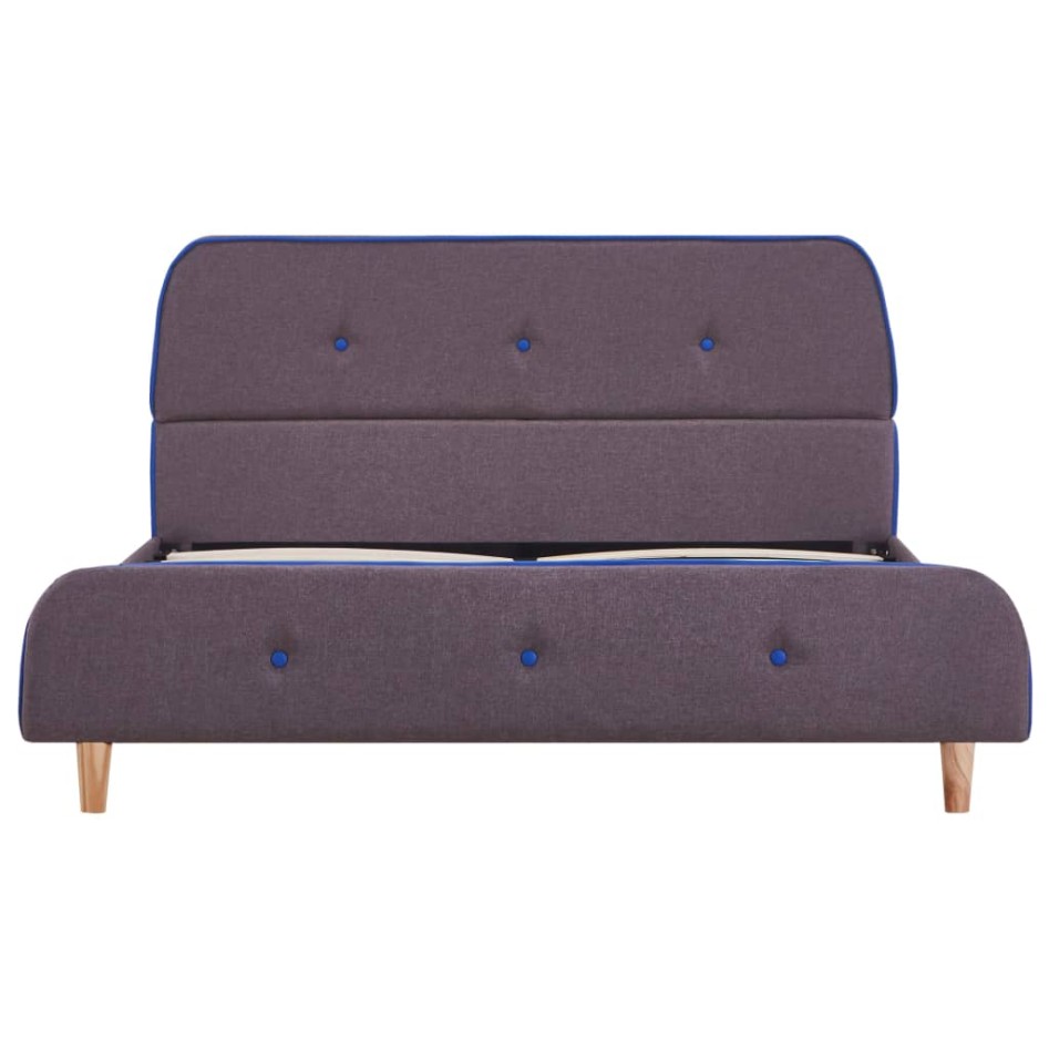 Estructura de cama sin colchón tela taupe 135x190