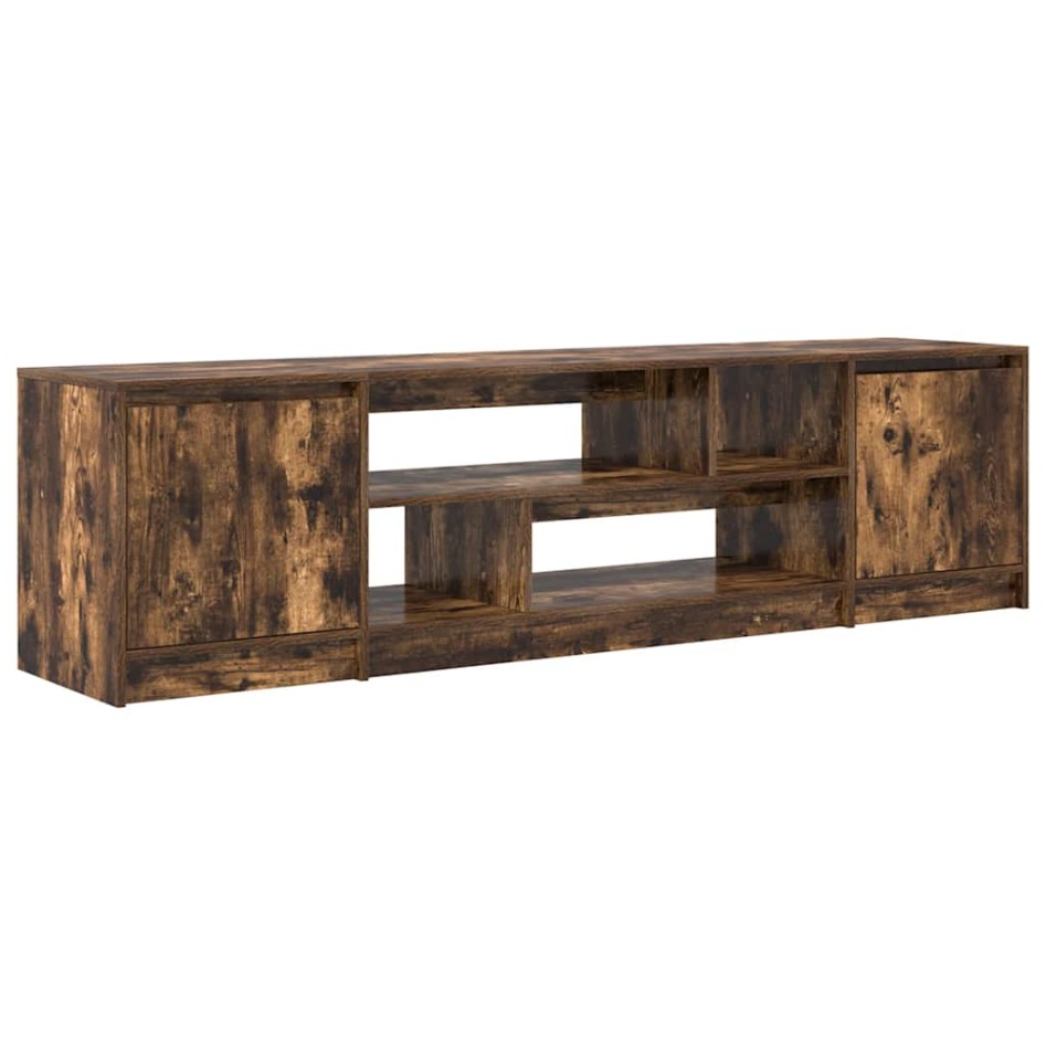 Mueble de TV de roble ahumado 188,5x41x50 cm Madera