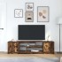 Mueble de TV de roble ahumado 188,5x41x50 cm Madera