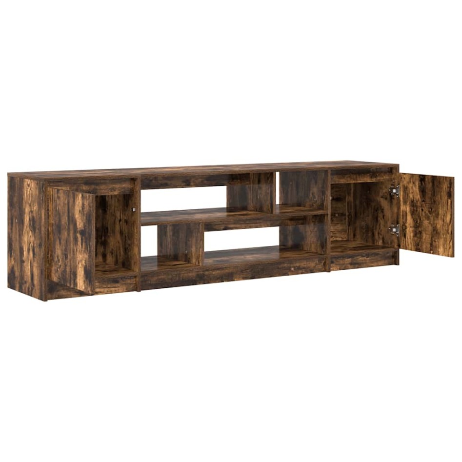Mueble de TV de roble ahumado 188,5x41x50 cm Madera
