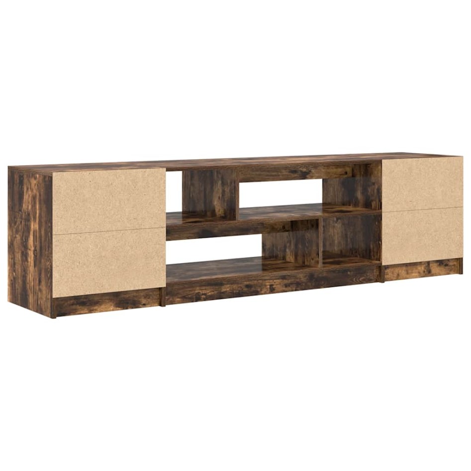 Mueble de TV de roble ahumado 188,5x41x50 cm Madera