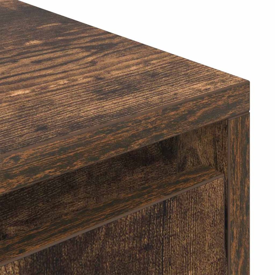 Mueble de TV de roble ahumado 188,5x41x50 cm Madera