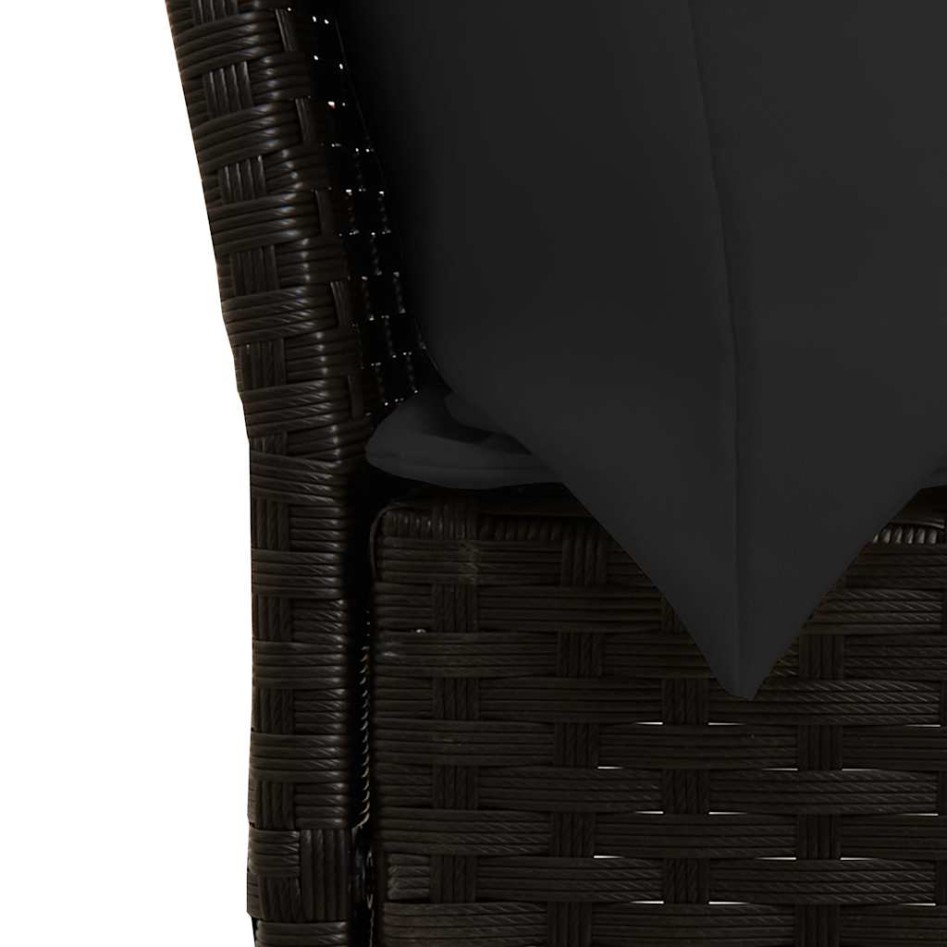 Set de sofás de jardín con cojines 3 pzas ratán sintético