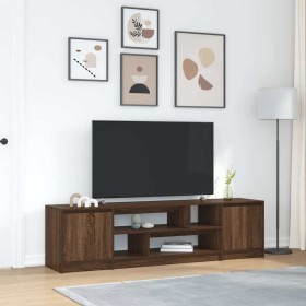 Mueble de TV roble marrón 188,5x41x50 cm madera de