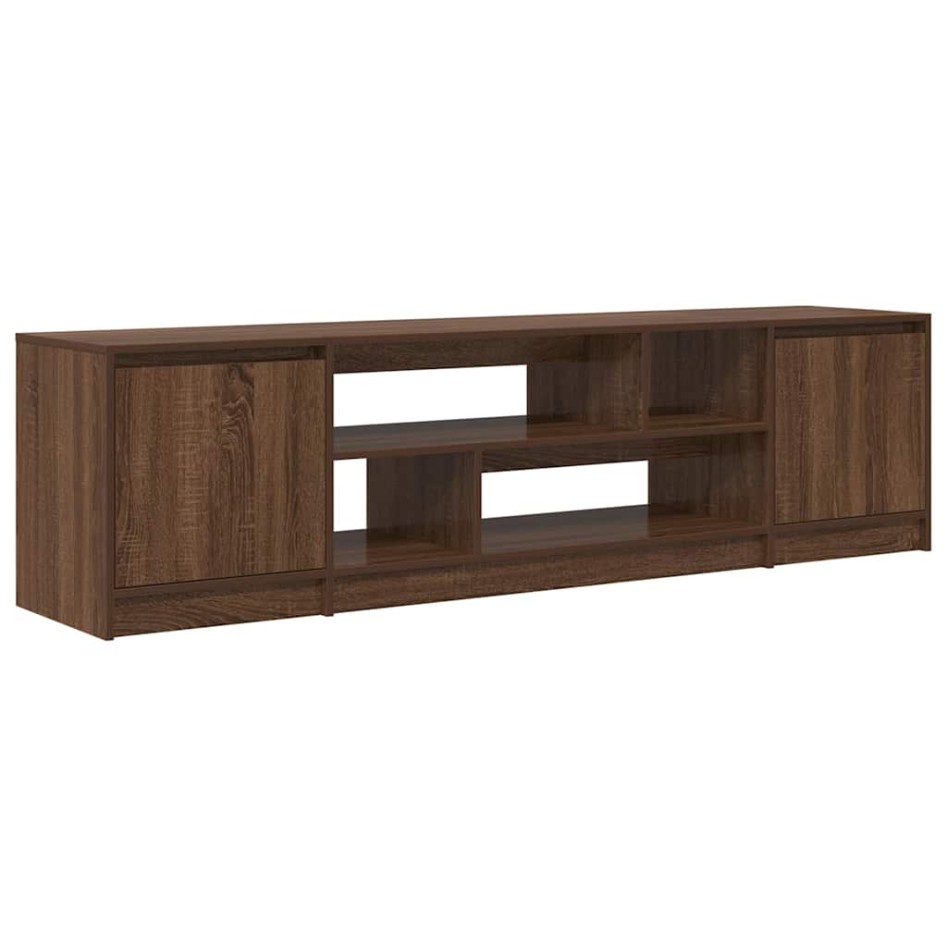 Mueble de TV roble marrón 188,5x41x50 cm madera de