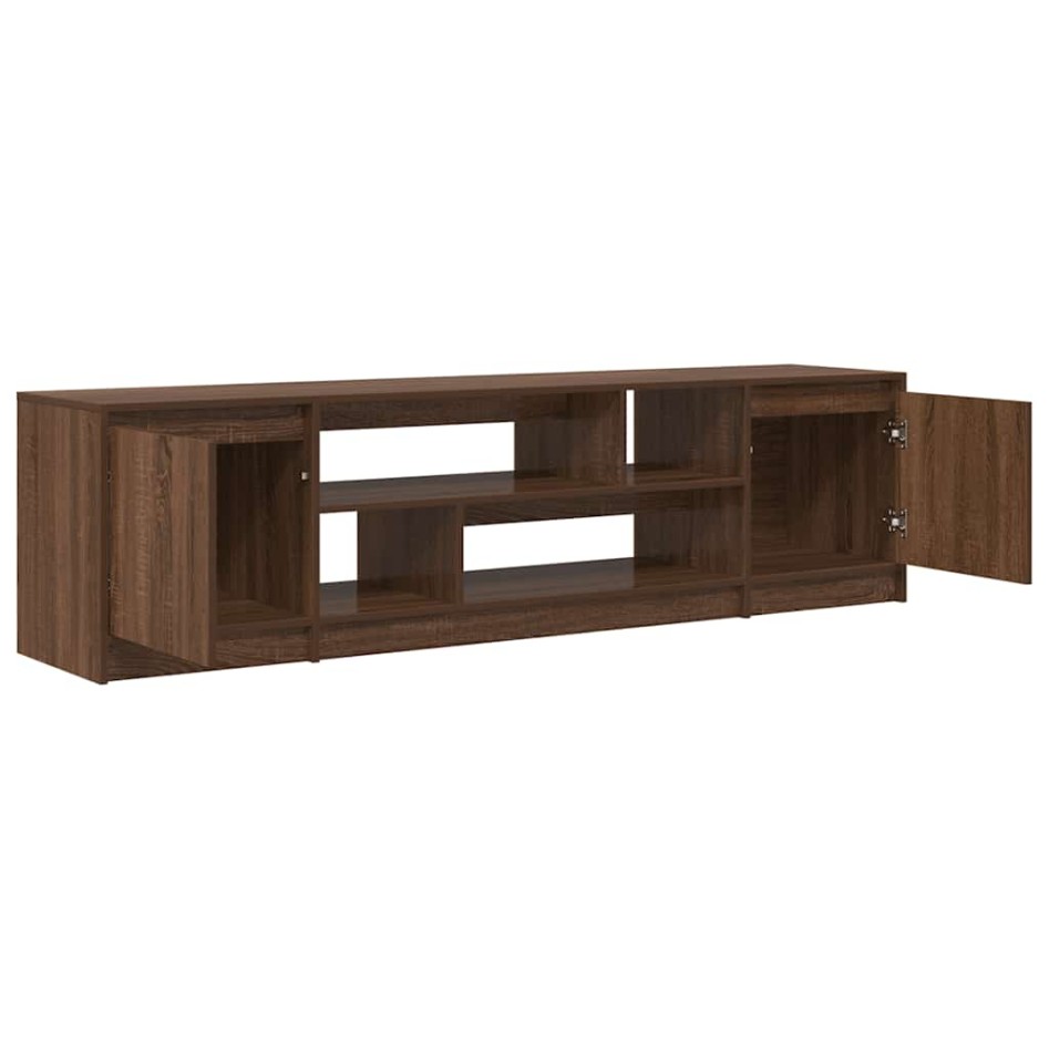 Mueble de TV roble marrón 188,5x41x50 cm madera de