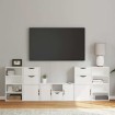 Muebles de TV 5 uds. con almacenaje ODDA blanco madera pino