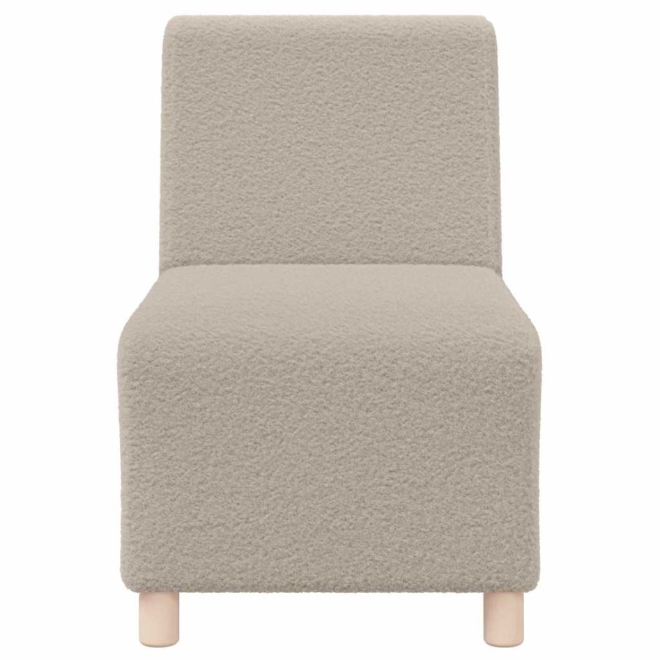 Sillón de sofá gris claro 55 cm tejido imitación lana