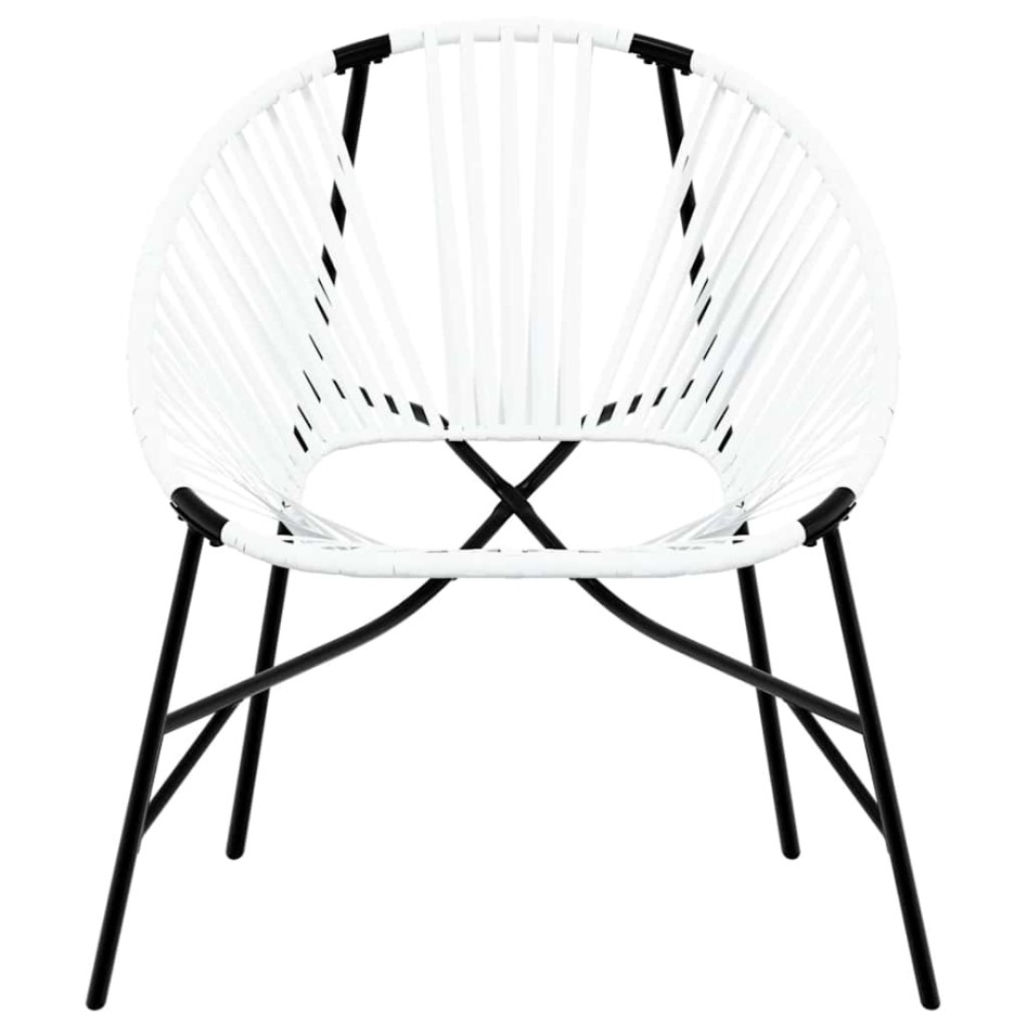 Juego de sillas de jardín 3 uds ratán sintético blanco y