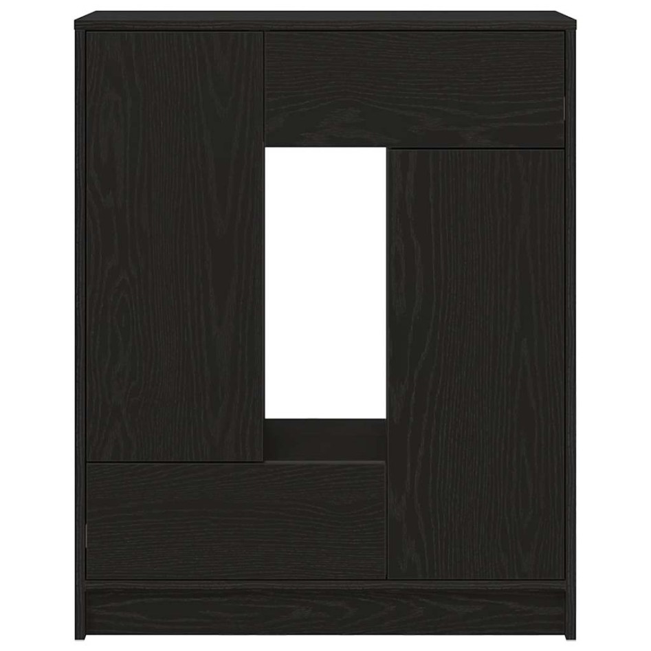 Aparador con cajones y puertas roble negro 73x31x90