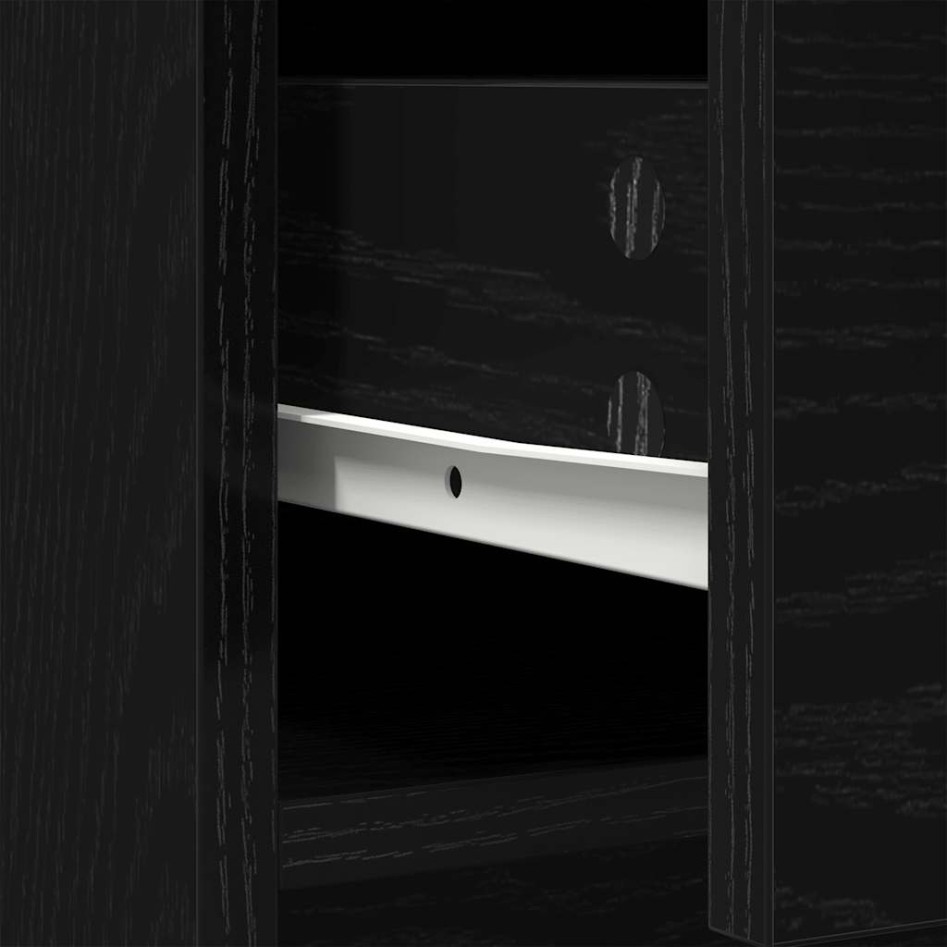 Aparador con cajones y puertas roble negro 73x31x90