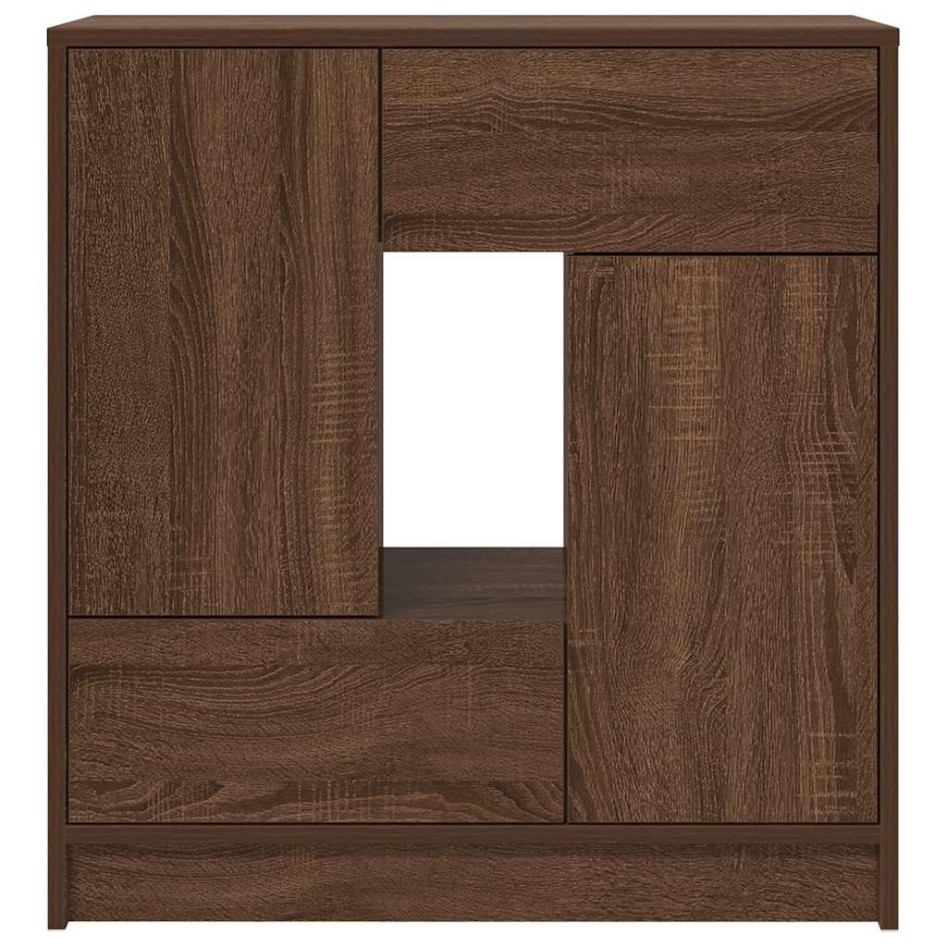 Aparador con cajones y puertas roble marrón 70,5x34x74,5