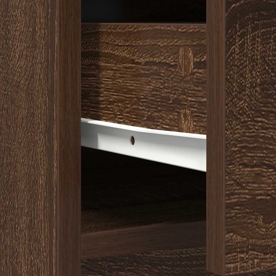 Aparador con cajones y puertas roble marrón 70,5x34x74,5