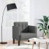 Sillón con reposabrazos de tela gris oscuro 53