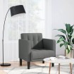 Sillón con reposabrazos de tela gris oscuro 53 cm