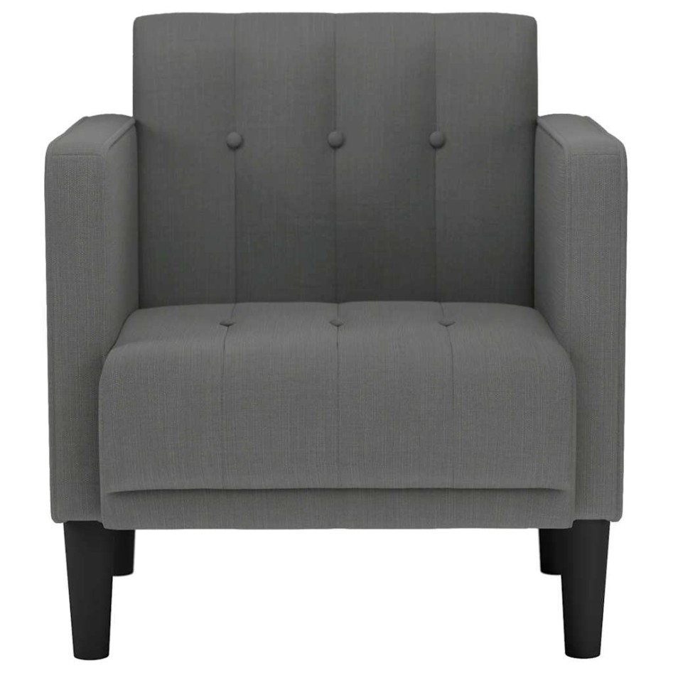 Sillón con reposabrazos de tela gris oscuro 53
