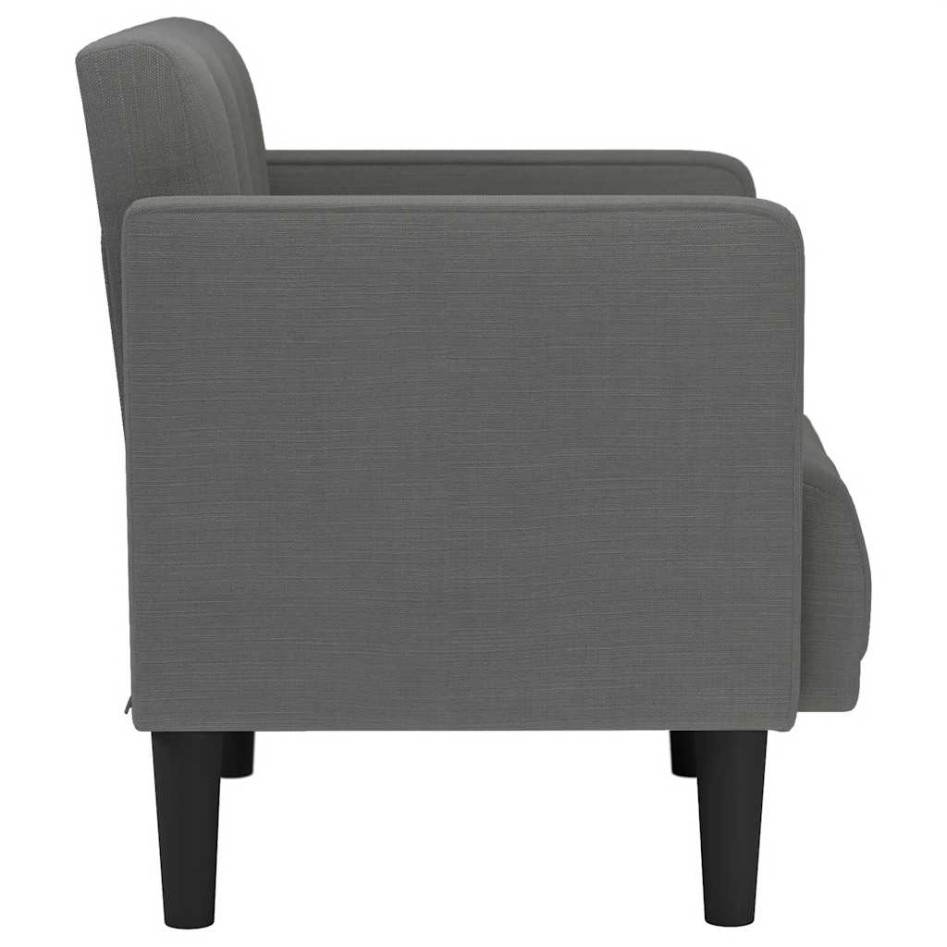 Sillón con reposabrazos de tela gris oscuro 53