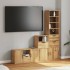 Muebles de TV 4 uds. con almacenaje ODDA madera maciza