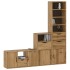 Muebles de TV 4 uds. con almacenaje ODDA madera maciza