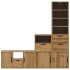 Muebles de TV 4 uds. con almacenaje ODDA madera maciza