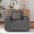 Sillón de tela de pana gris oscuro 59