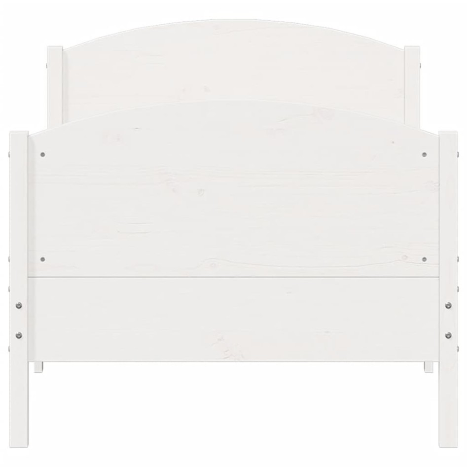 Estructura de cama con cabecero madera pino blanco 90x190