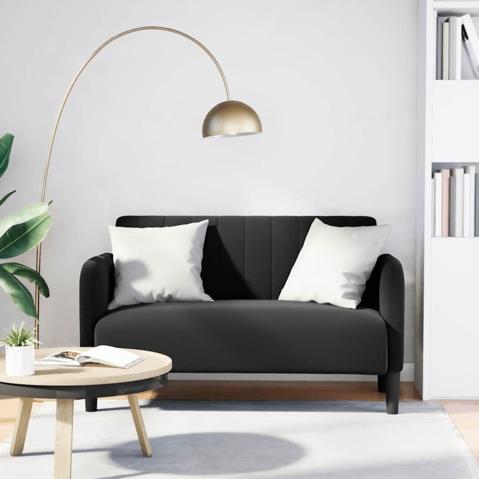 Sofá Loveseat Terciopelo Negro 109