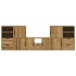 Muebles de TV 5 uds. con almacenaje ODDA madera maciza