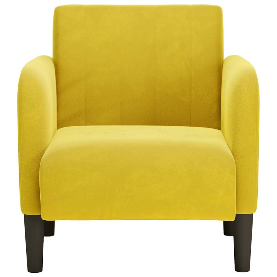 Sillón con reposabrazos terciopelo amarillo 54