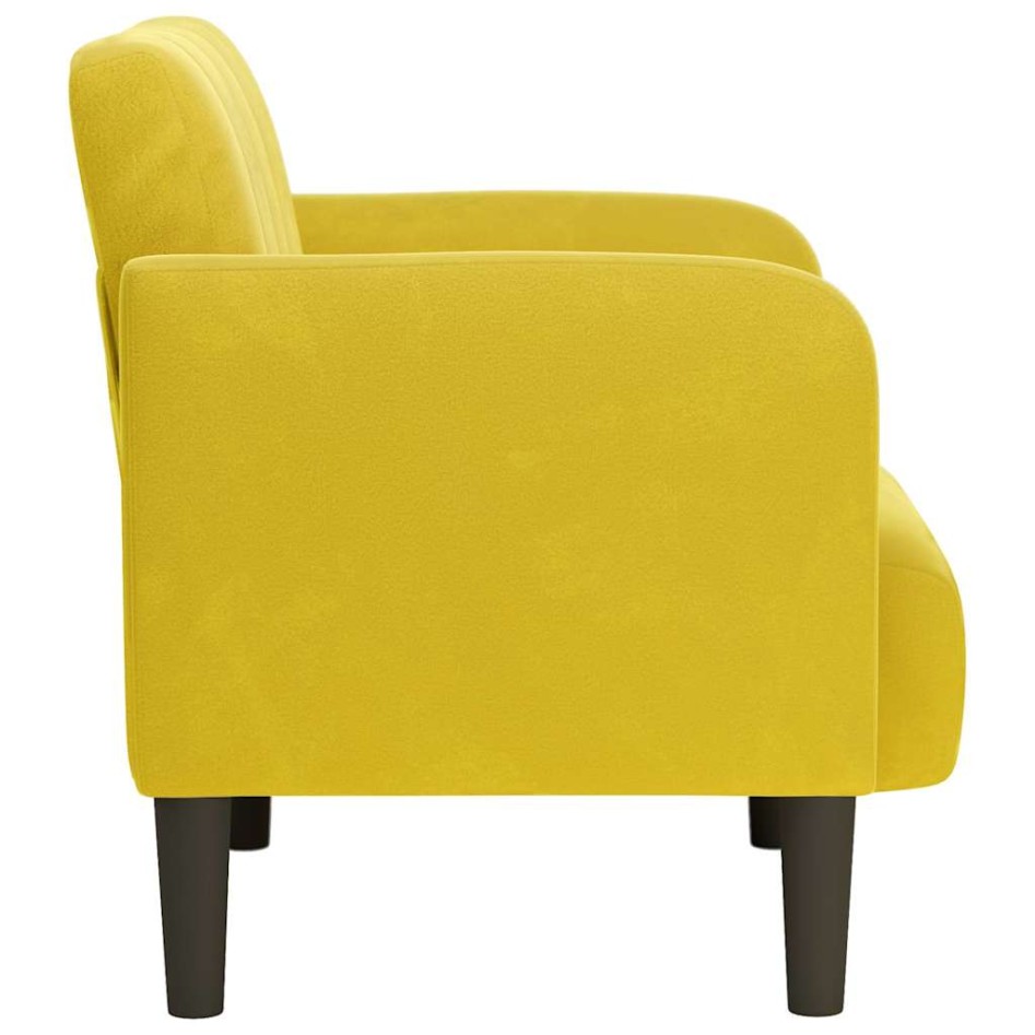 Sillón con reposabrazos terciopelo amarillo 54