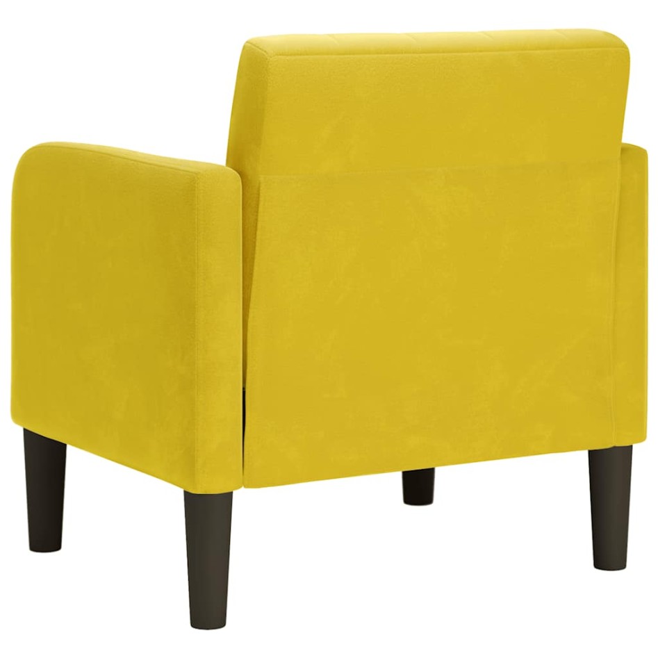 Sillón con reposabrazos terciopelo amarillo 54