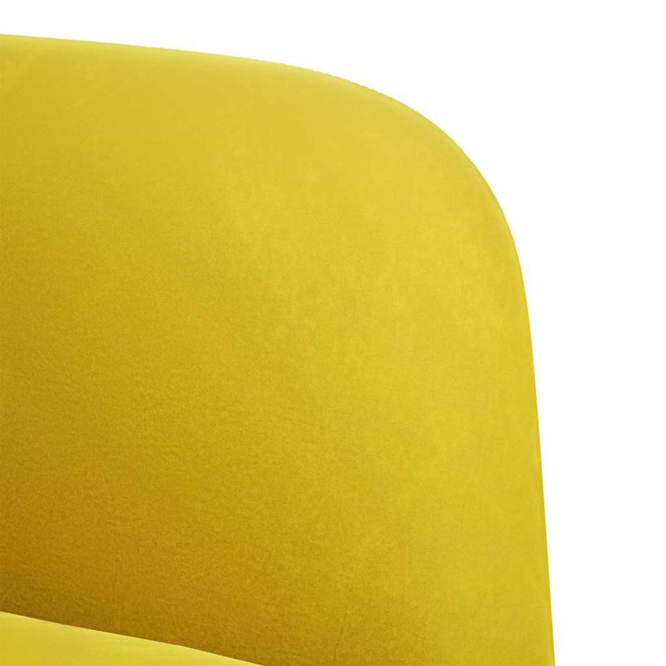 Sillón con reposabrazos terciopelo amarillo 54