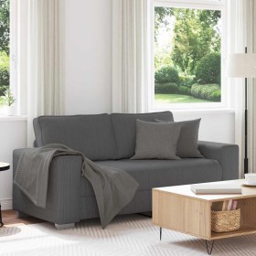 Sofá Loveseat gris oscuro 140 cm tejido de