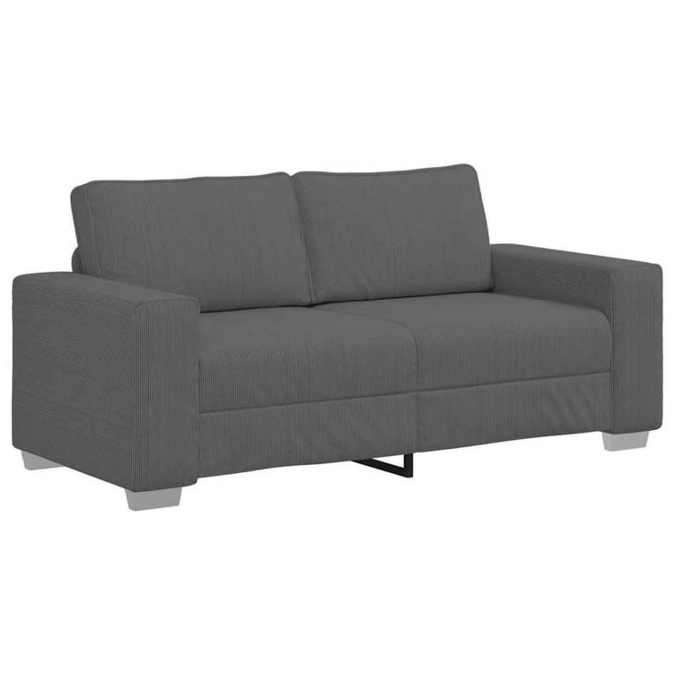 Sofá Loveseat gris oscuro 140 cm tejido de