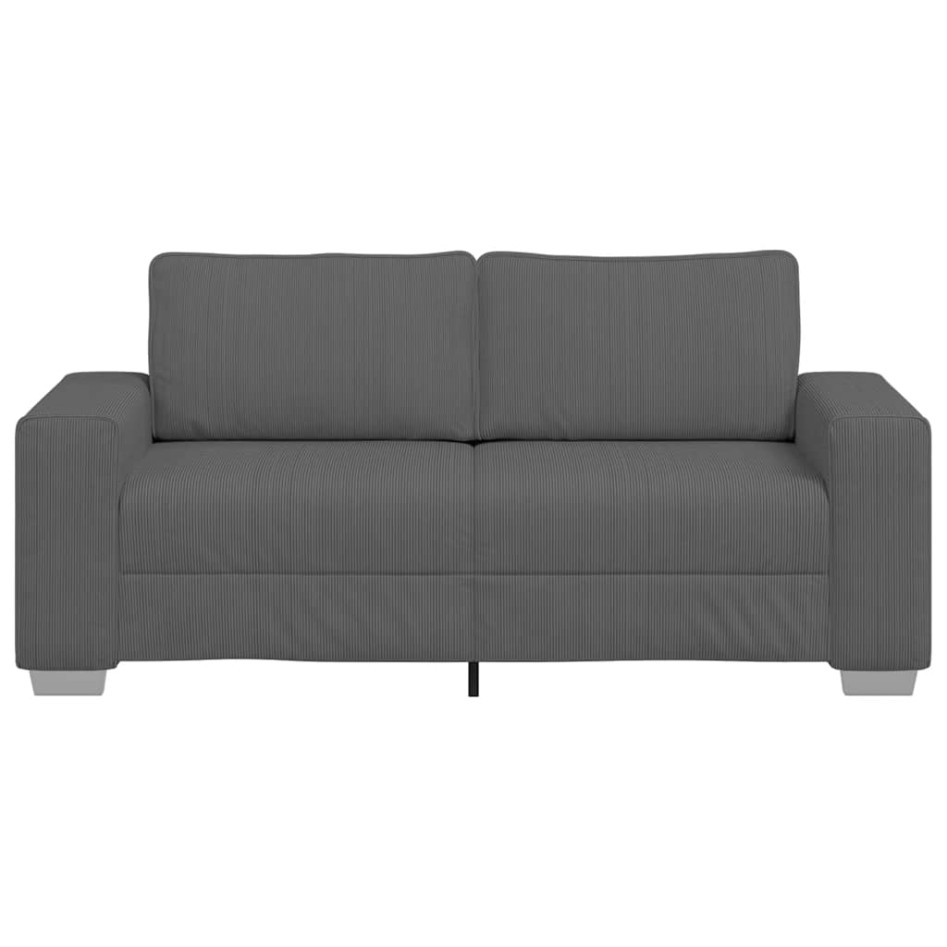 Sofá Loveseat gris oscuro 140 cm tejido de
